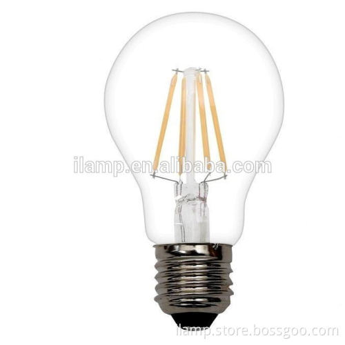 Globe Dimmable e27 LED Home Lighting A19 Clear Vintage Edison Style Filament Light Bulbs, E26 Medium Base